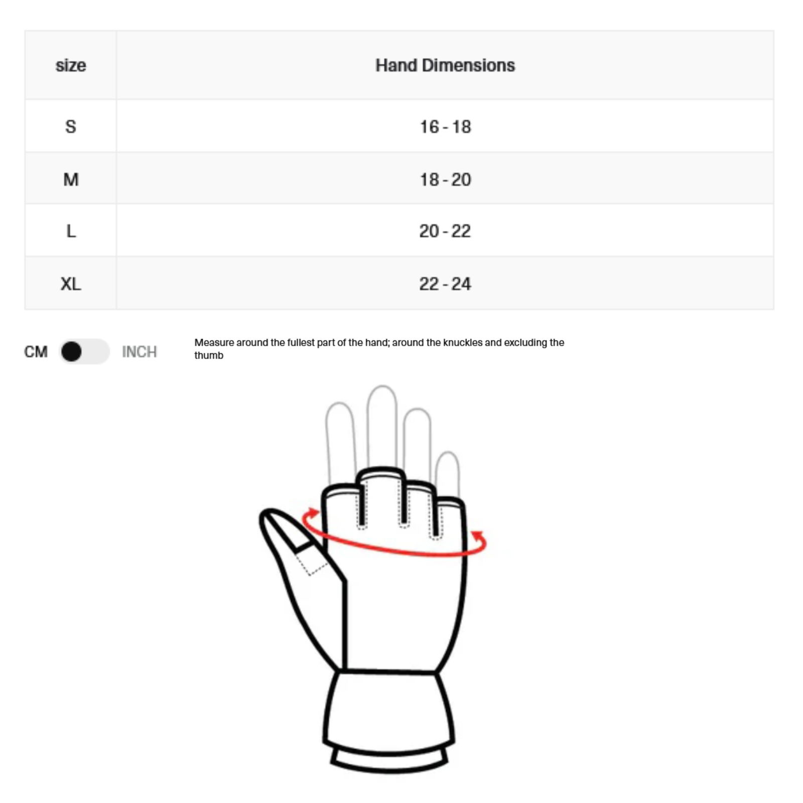 DRY ROBE GLOVE SIZE 24 0 Size Chart